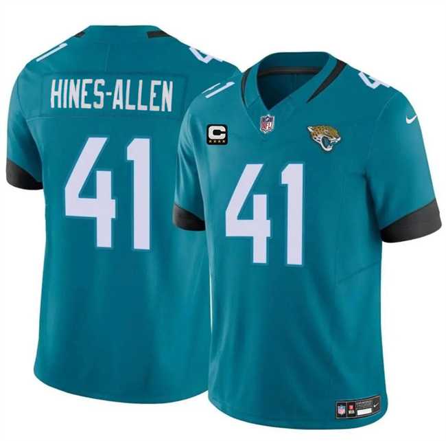 Men & Women & Youth Jacksonville Jaguars #41 Josh Hines-Allen Teal With 4-Star C Patch Vapor Untouchable Limited Stitched Jersey